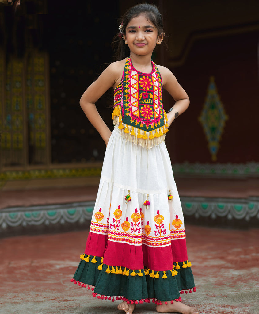 Buy FOCIL Navratri Special Garba Dress For Girl (4-5 Years, Blue) at  Amazon.in
