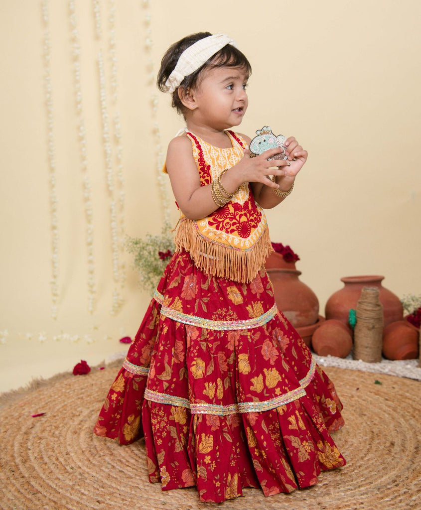 Lilac floral lehangaLehenga Choli for Baby | Girl Indian Wear | Girl  Indianwear Traditional | Toddler Lehenga | Lehenga for Girl - Little Orhni