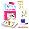 Flash Cards Activity - 30 Double Sided Wipe Clean Flash Cards for Kids (With Free Pen) + Creative Stamp Art - Combo Pack